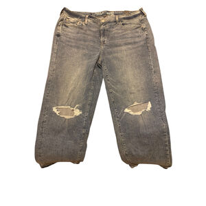 Women's TORRID Blue Distressed Wide Leg Jeans Size 14